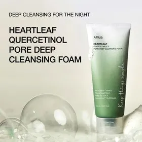 فوم شستشوی صورت پاک کننده عمقی منافذ آنوا Anua Heartleaf Quercetinol Pore Deep Cleansing Foam - تصویر 1