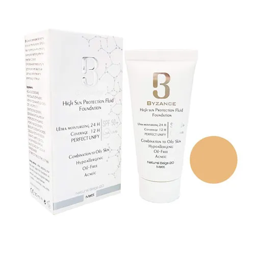 کرم ضد آفتاب رنگی SPF50 بیزانس مناسب پوست های چرب و مختلط حجم 30 میل- شماره 30 (بژ طبیعی) - تصویر 1