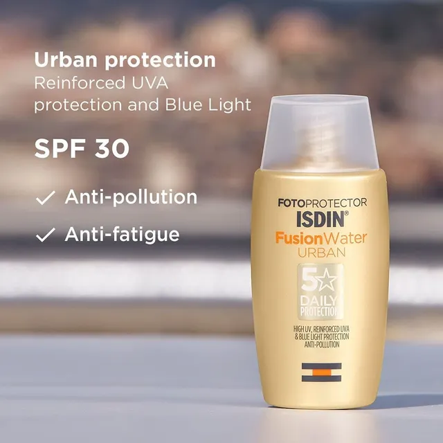 ضد آفتاب ایزدین فیوژن واتر اوربان SPF30 بدون رنگ 50 میل Isdin Fusion Water Urban Sunscreen SPF 30 Volume 50 ML - تصویر 7