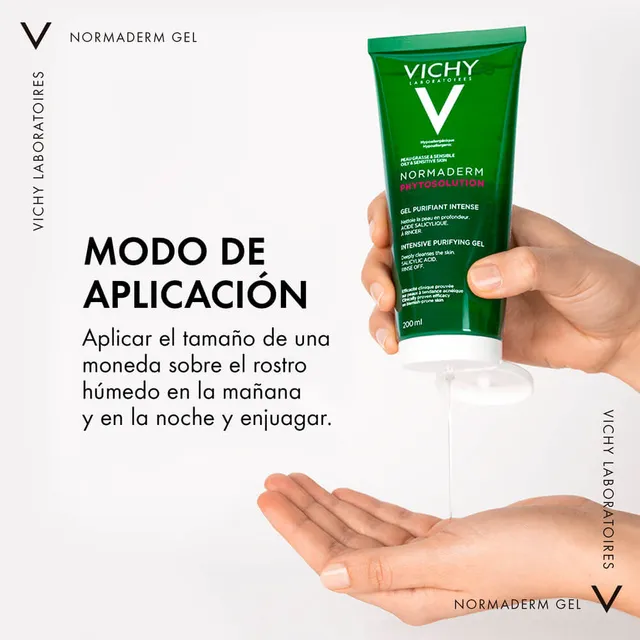 ژل شوینده پوست چرب و حساس ویشی نورمادرم فیتوسولوشن 200 میل VICHY - تصویر 4