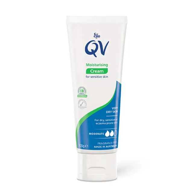 کرم مرطوب کننده پوست حساس کیووی | QV مدل sensitive skin حجم 100 گرم اصل - تصویر 2