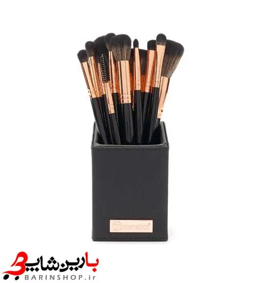 ست براش ۱۳ تایی بی اچ کازمتیکس استند دار مدل رز گلد مشکی (BH Cosmetics Signature Rose Gold 13 Piece Brush Set) - تصویر 5