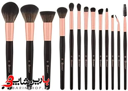 ست براش ۱۳ تایی بی اچ کازمتیکس استند دار مدل رز گلد مشکی (BH Cosmetics Signature Rose Gold 13 Piece Brush Set) - تصویر 3
