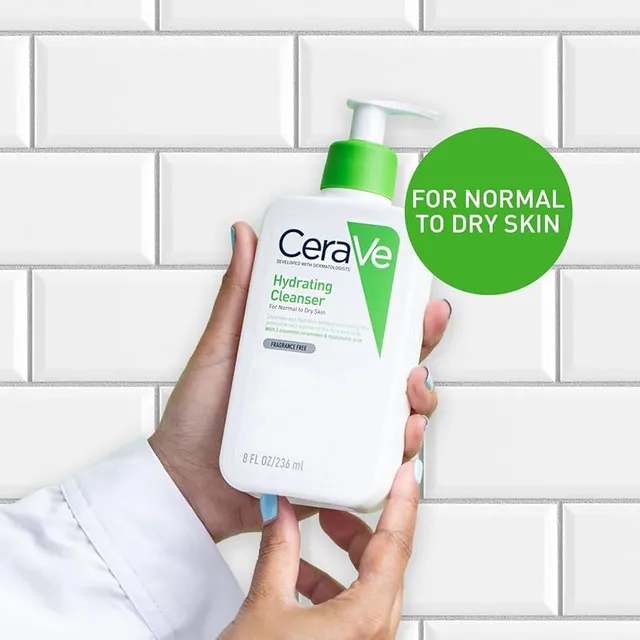 فوم شوینده صورت سراوی CeraVe حجم ۴۷۳ میل مخصوص پوست نرمال تا خشک مدل Hydrating Facial - تصویر 2