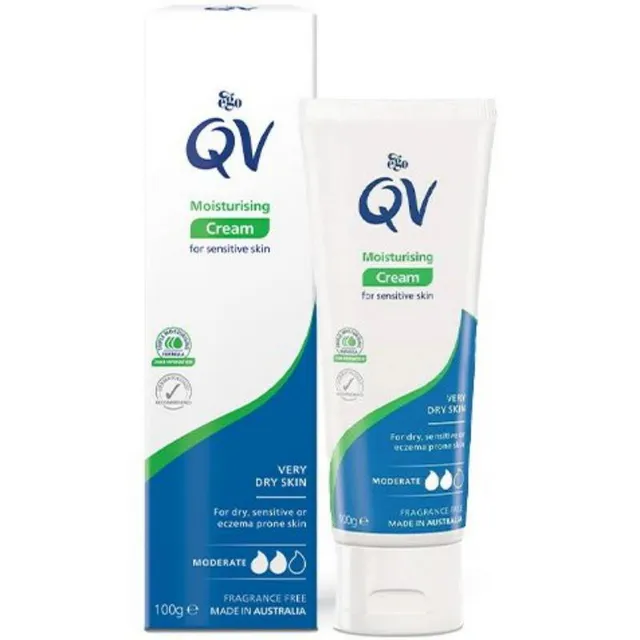 کرم مرطوب کننده پوست حساس کیووی | QV مدل sensitive skin حجم 100 گرم اصل - تصویر 1